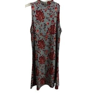 M Mudd Green Floral Sleeveless Dress Polyester/Spandex Machine Wash